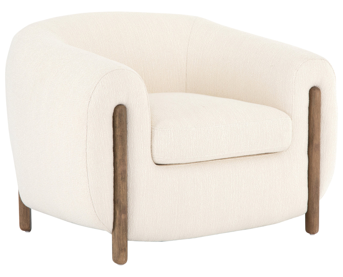 Kerbey Ivory Fabric with Distressed Natural Parawood | Lyla Chair | Valley Ridge Furniture