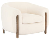 Kerbey Ivory Fabric with Distressed Natural Parawood | Lyla Chair | Valley Ridge Furniture