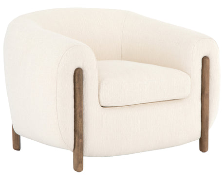 Kerbey Ivory Fabric with Distressed Natural Parawood | Lyla Chair | Valley Ridge Furniture