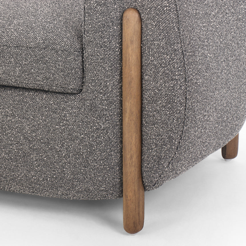 Capri Ebony Fabric with Distressed Natural Parawood | Lyla Chair | Valley Ridge Furniture