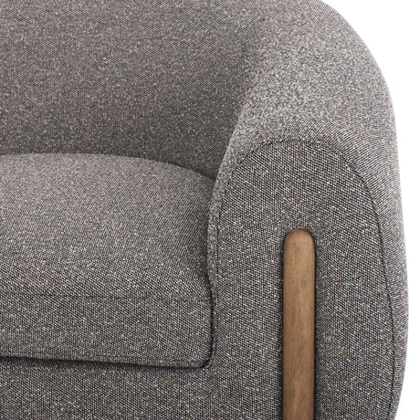 Capri Ebony Fabric with Distressed Natural Parawood | Lyla Chair | Valley Ridge Furniture