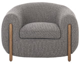 Capri Ebony Fabric with Distressed Natural Parawood | Lyla Chair | Valley Ridge Furniture