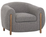 Capri Ebony Fabric with Distressed Natural Parawood | Lyla Chair | Valley Ridge Furniture