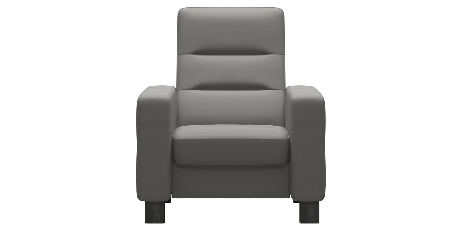 Paloma Leather Silver Grey & Grey Base | Stressless Wave High Back Chair | Valley Ridge Furniture