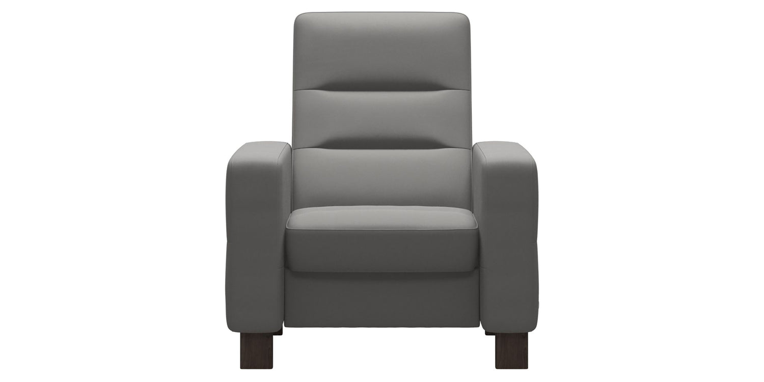 Paloma Leather Silver Grey & Wenge Base | Stressless Wave High Back Chair | Valley Ridge Furniture