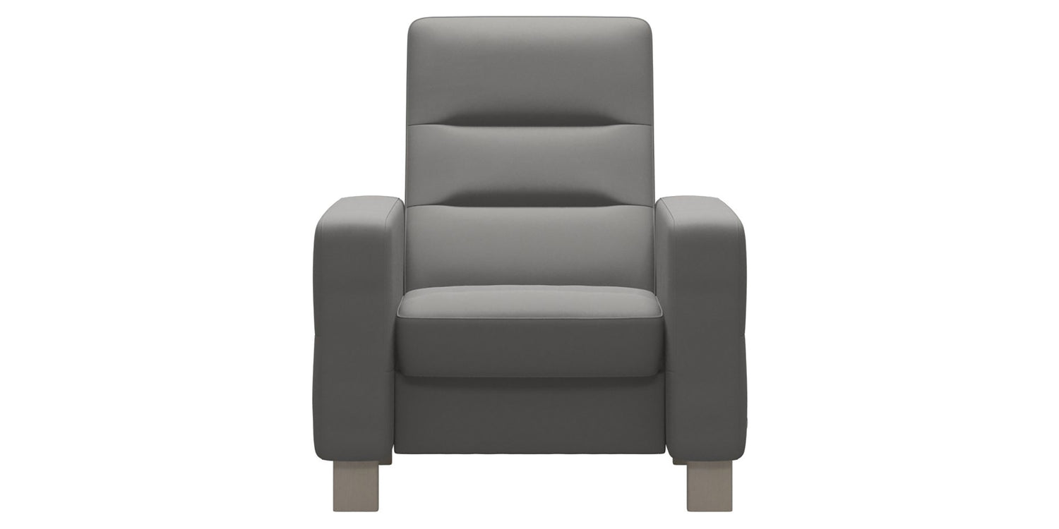 Paloma Leather Silver Grey & Whitewash Base | Stressless Wave High Back Chair | Valley Ridge Furniture