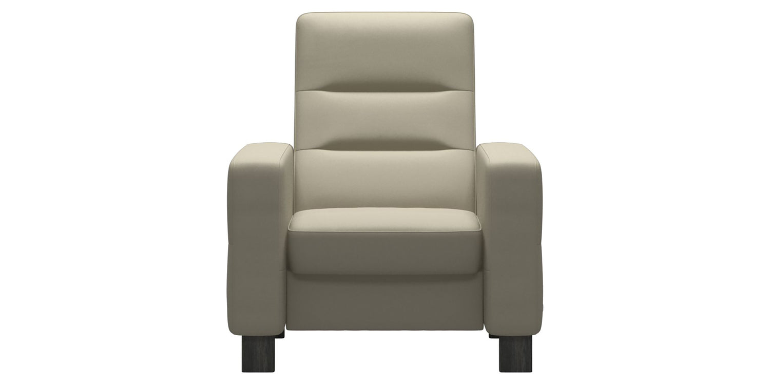 Paloma Leather Light Grey & Grey Base | Stressless Wave High Back Chair | Valley Ridge Furniture
