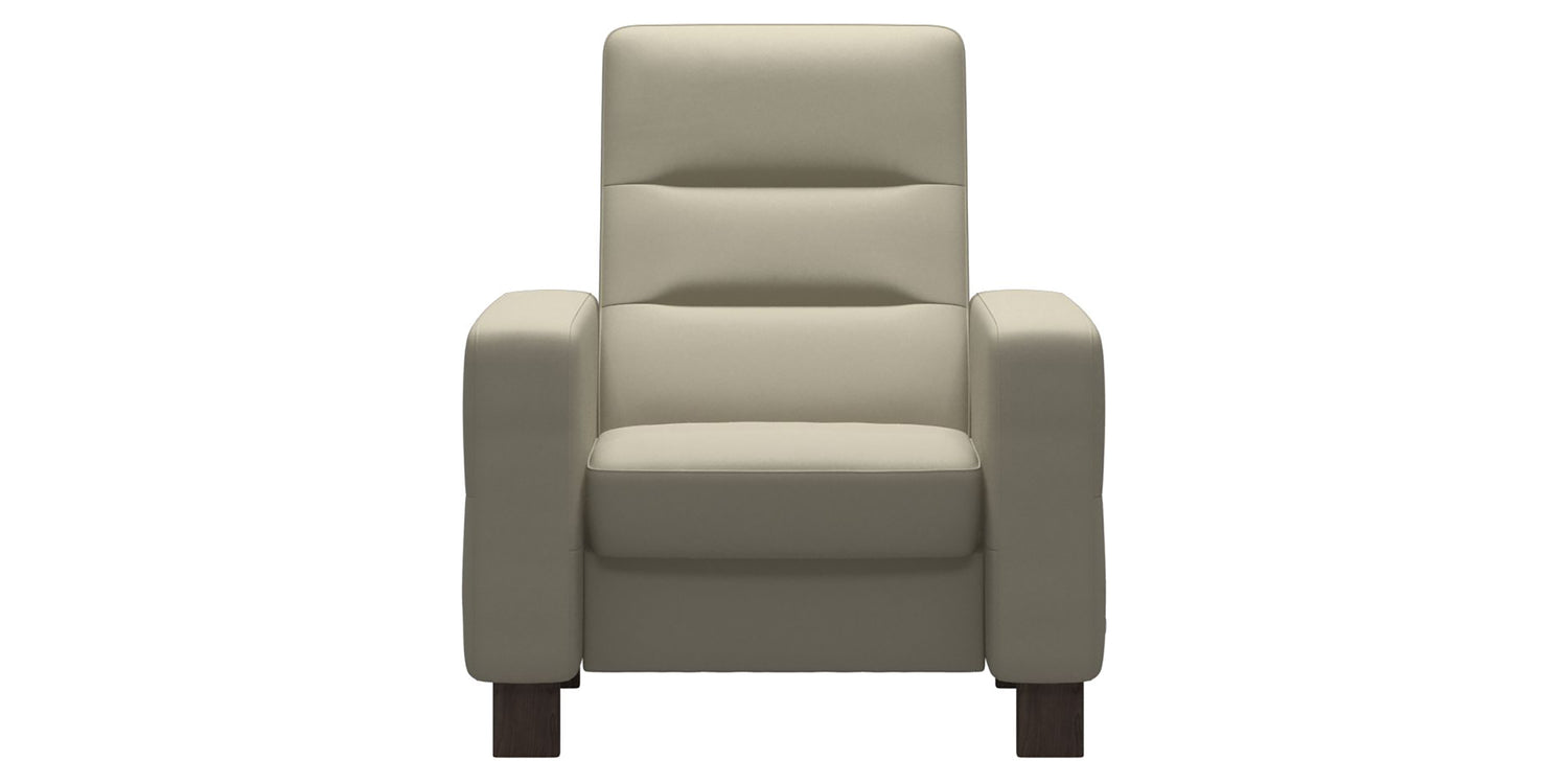 Paloma Leather Light Grey & Wenge Base | Stressless Wave High Back Chair | Valley Ridge Furniture