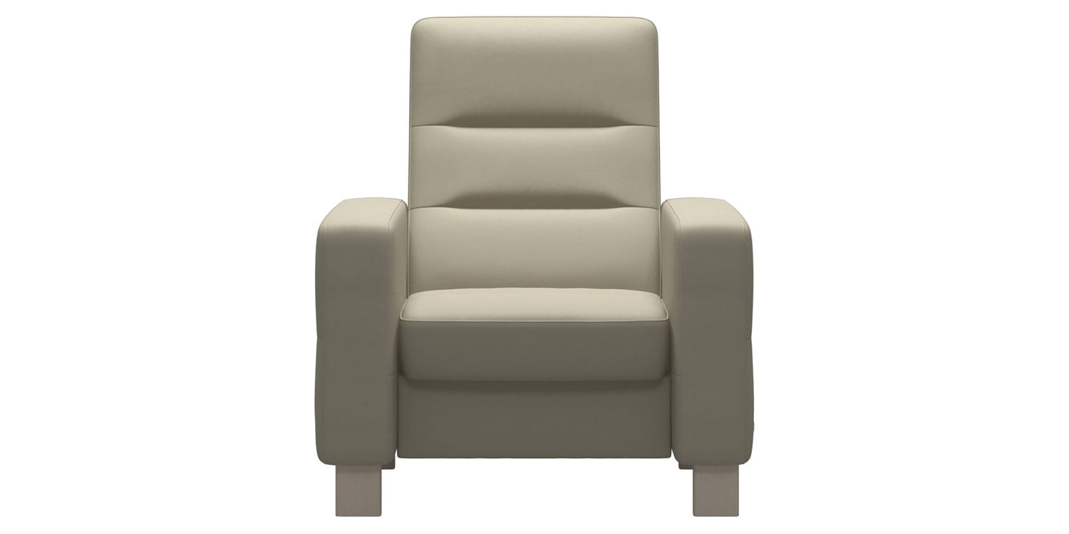 Paloma Leather Light Grey & Whitewash Base | Stressless Wave High Back Chair | Valley Ridge Furniture