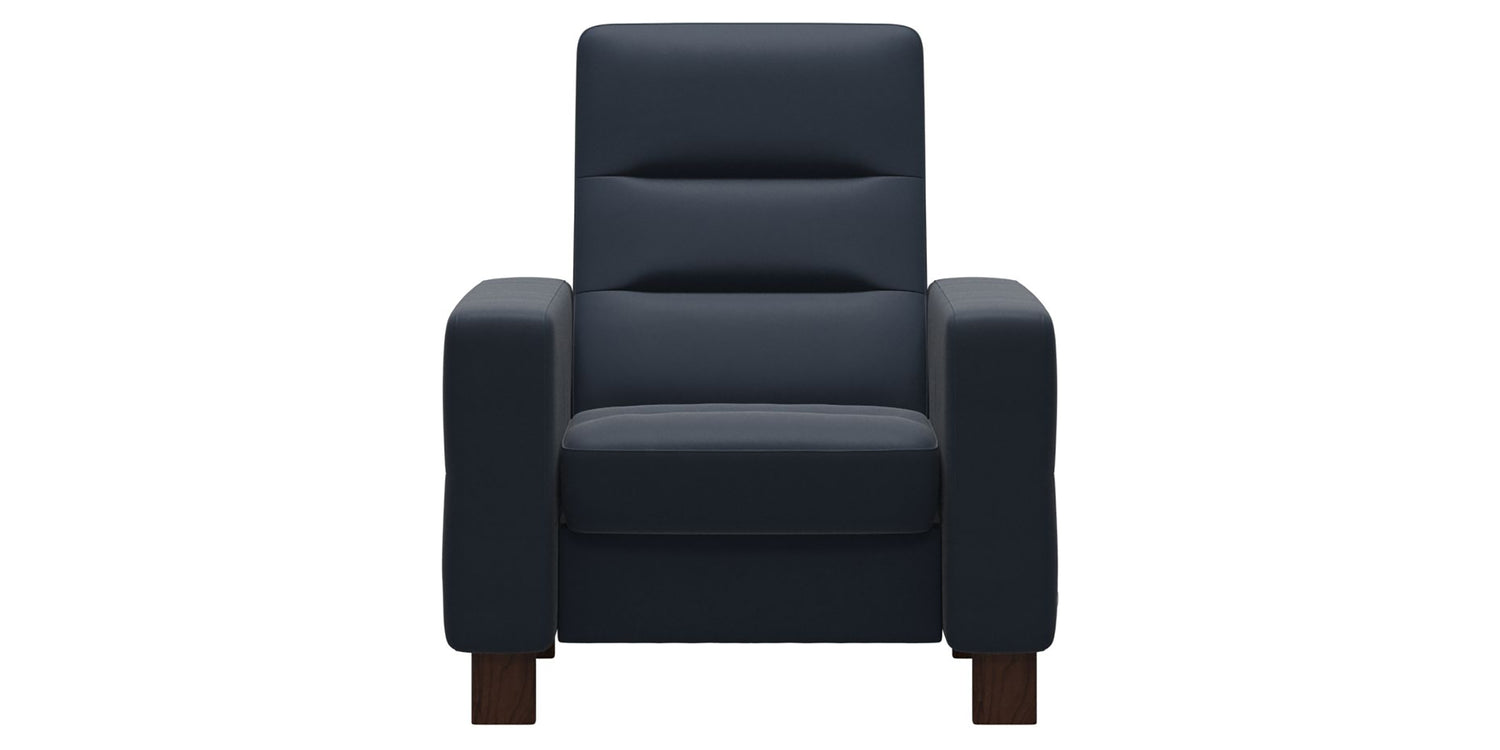 Paloma Leather Oxford Blue & Brown Base | Stressless Wave High Back Chair | Valley Ridge Furniture