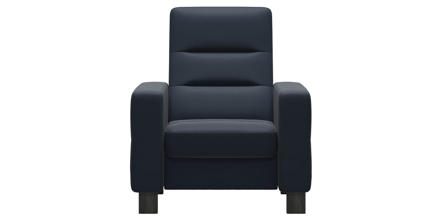 Paloma Leather Oxford Blue & Grey Base | Stressless Wave High Back Chair | Valley Ridge Furniture