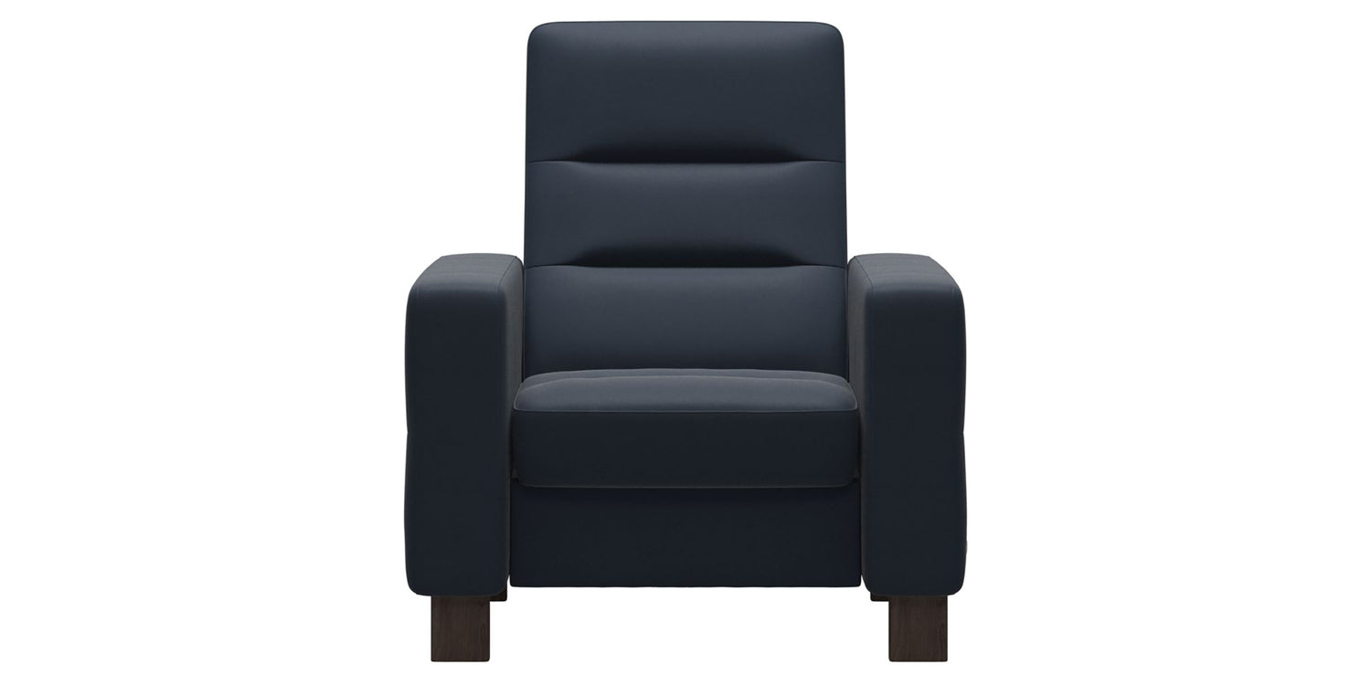 Paloma Leather Oxford Blue & Wenge Base | Stressless Wave High Back Chair | Valley Ridge Furniture
