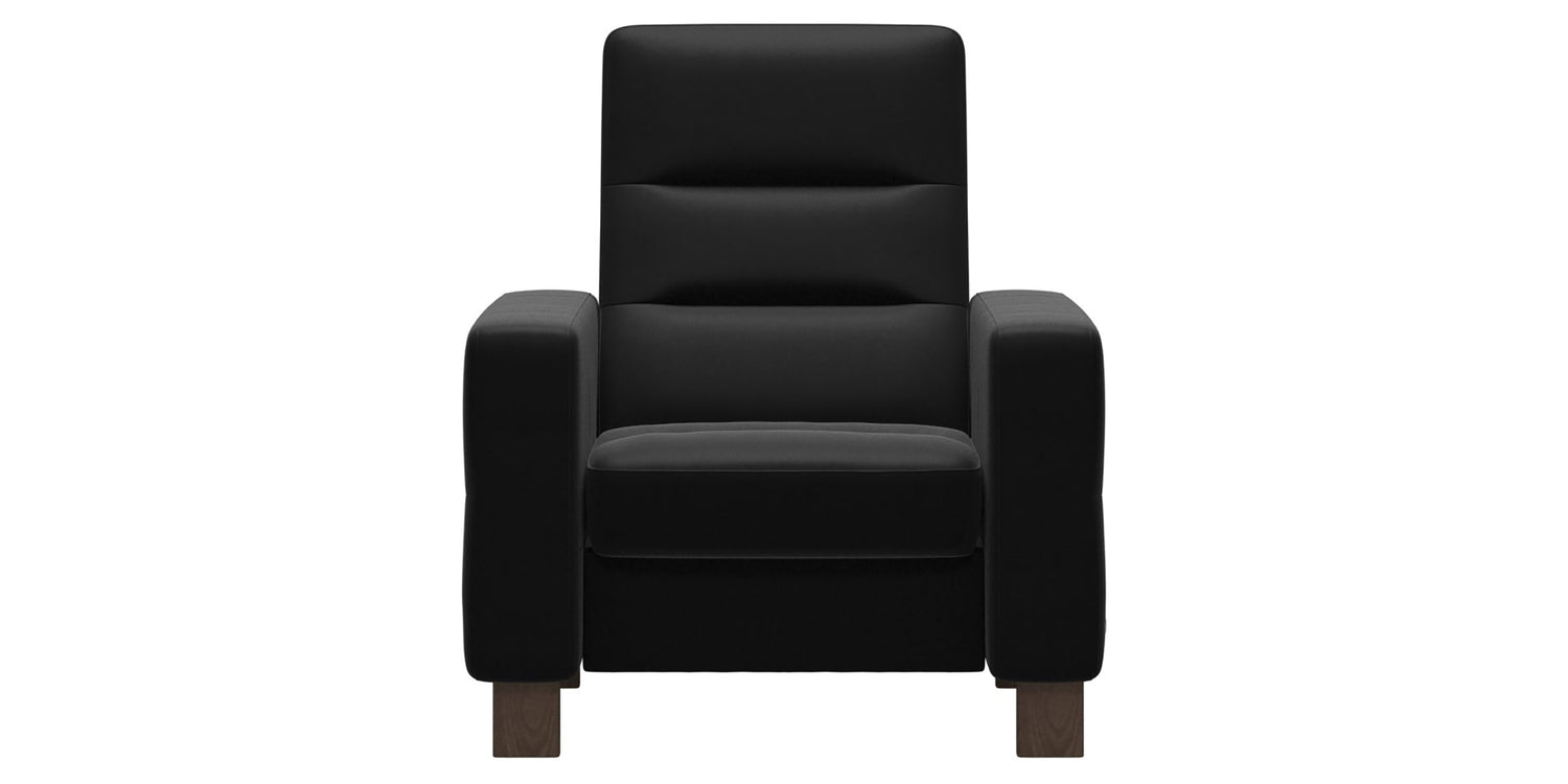 Paloma Leather Black & Walnut Base | Stressless Wave High Back Chair | Valley Ridge Furniture