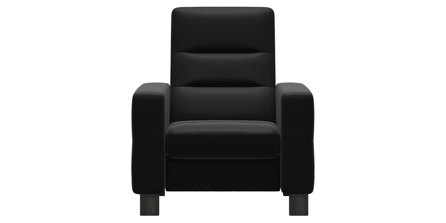 Paloma Leather Black & Grey Base | Stressless Wave High Back Chair | Valley Ridge Furniture