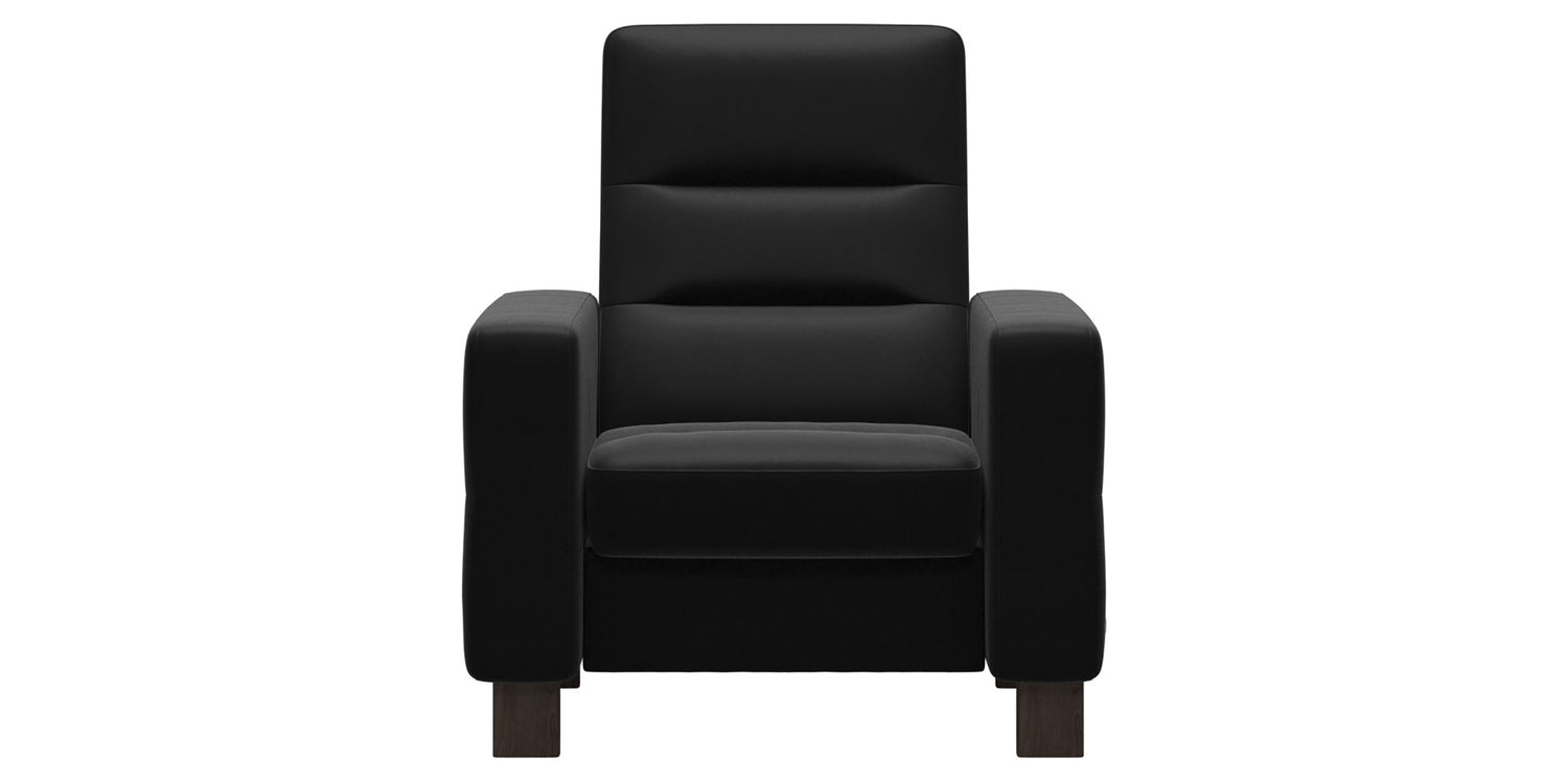 Paloma Leather Black & Wenge Base | Stressless Wave High Back Chair | Valley Ridge Furniture