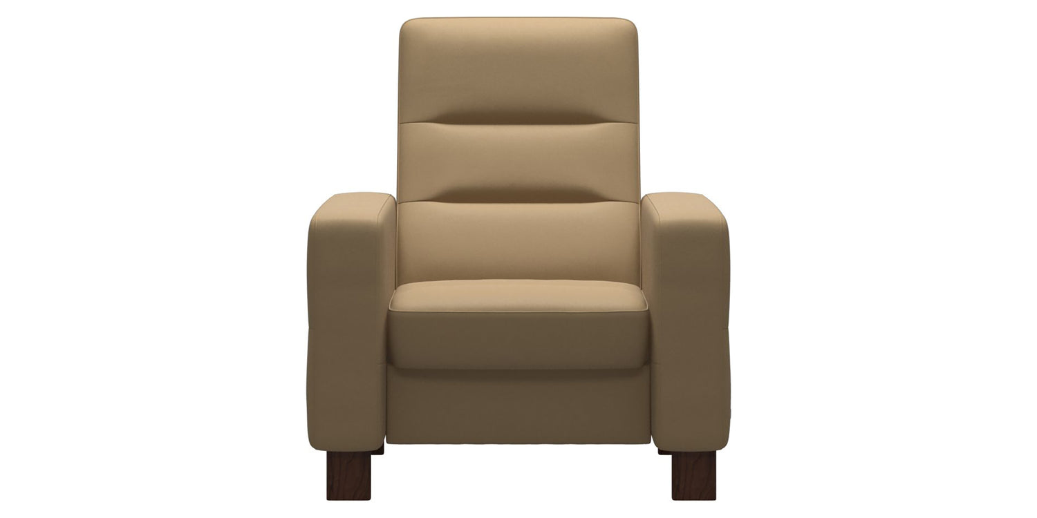 Paloma Leather Sand & Brown Base | Stressless Wave High Back Chair | Valley Ridge Furniture