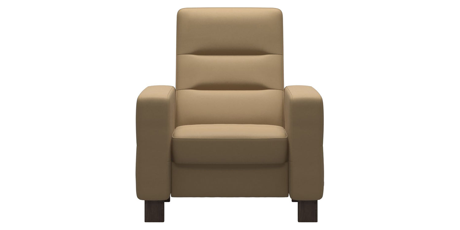 Paloma Leather Sand & Wenge Base | Stressless Wave High Back Chair | Valley Ridge Furniture