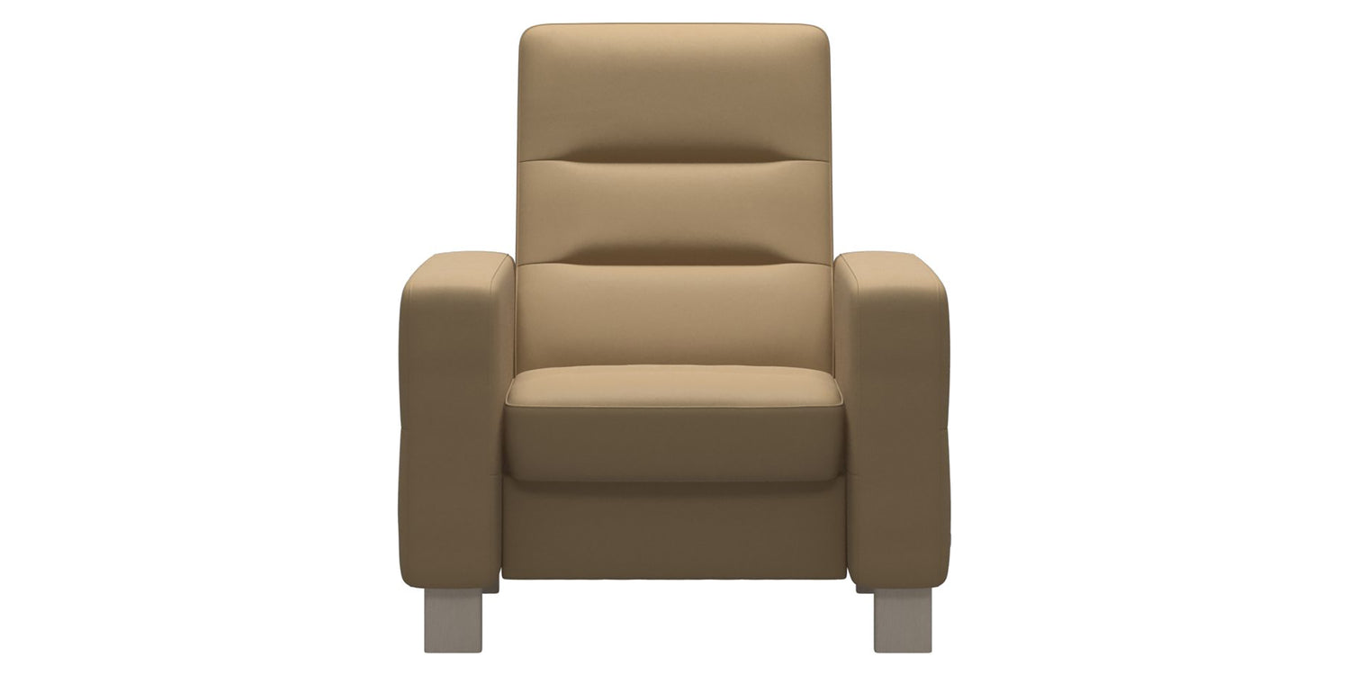 Paloma Leather Sand & Whitewash Base | Stressless Wave High Back Chair | Valley Ridge Furniture