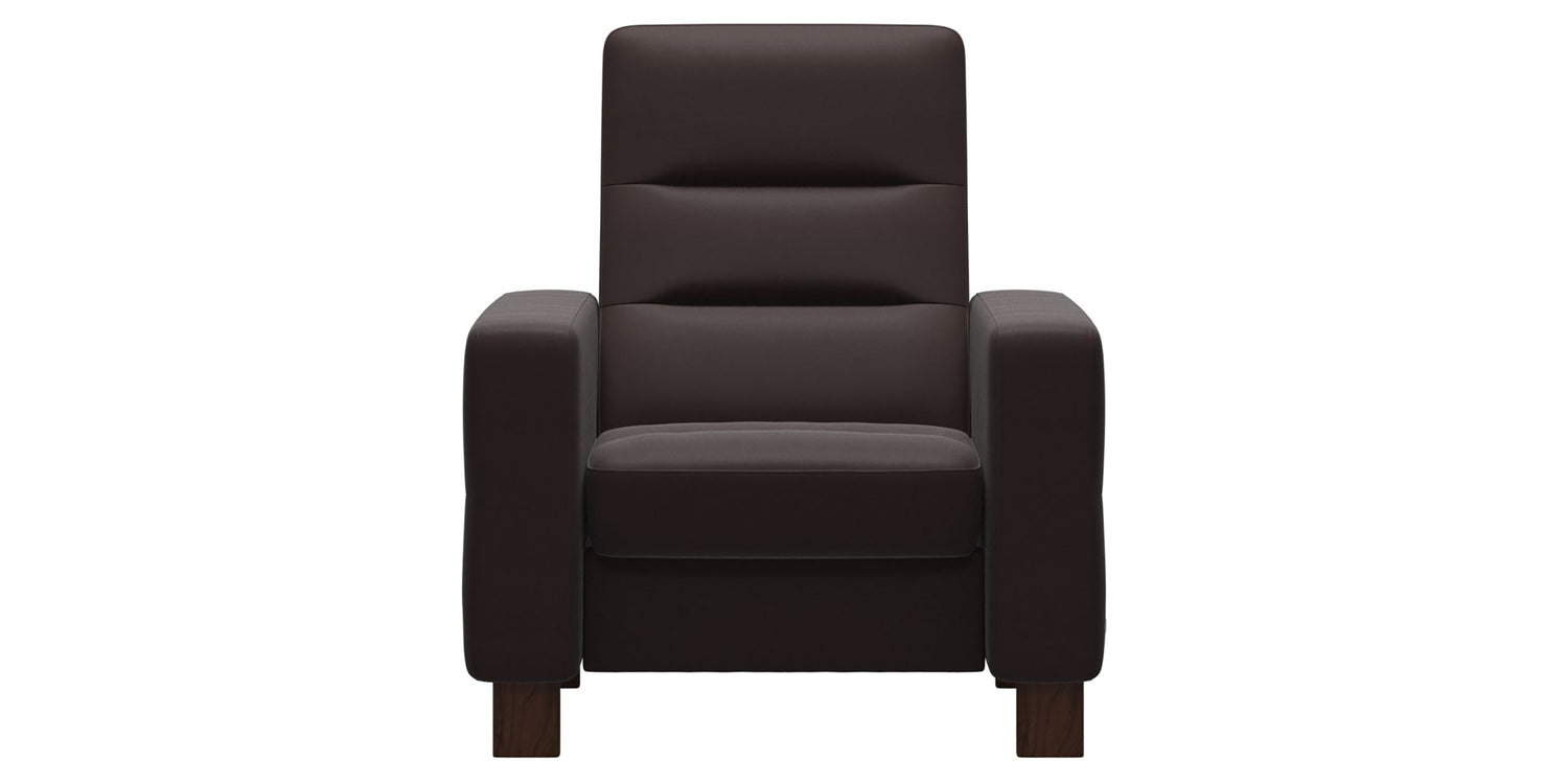 Paloma Leather Chocolate & Brown Base | Stressless Wave High Back Chair | Valley Ridge Furniture