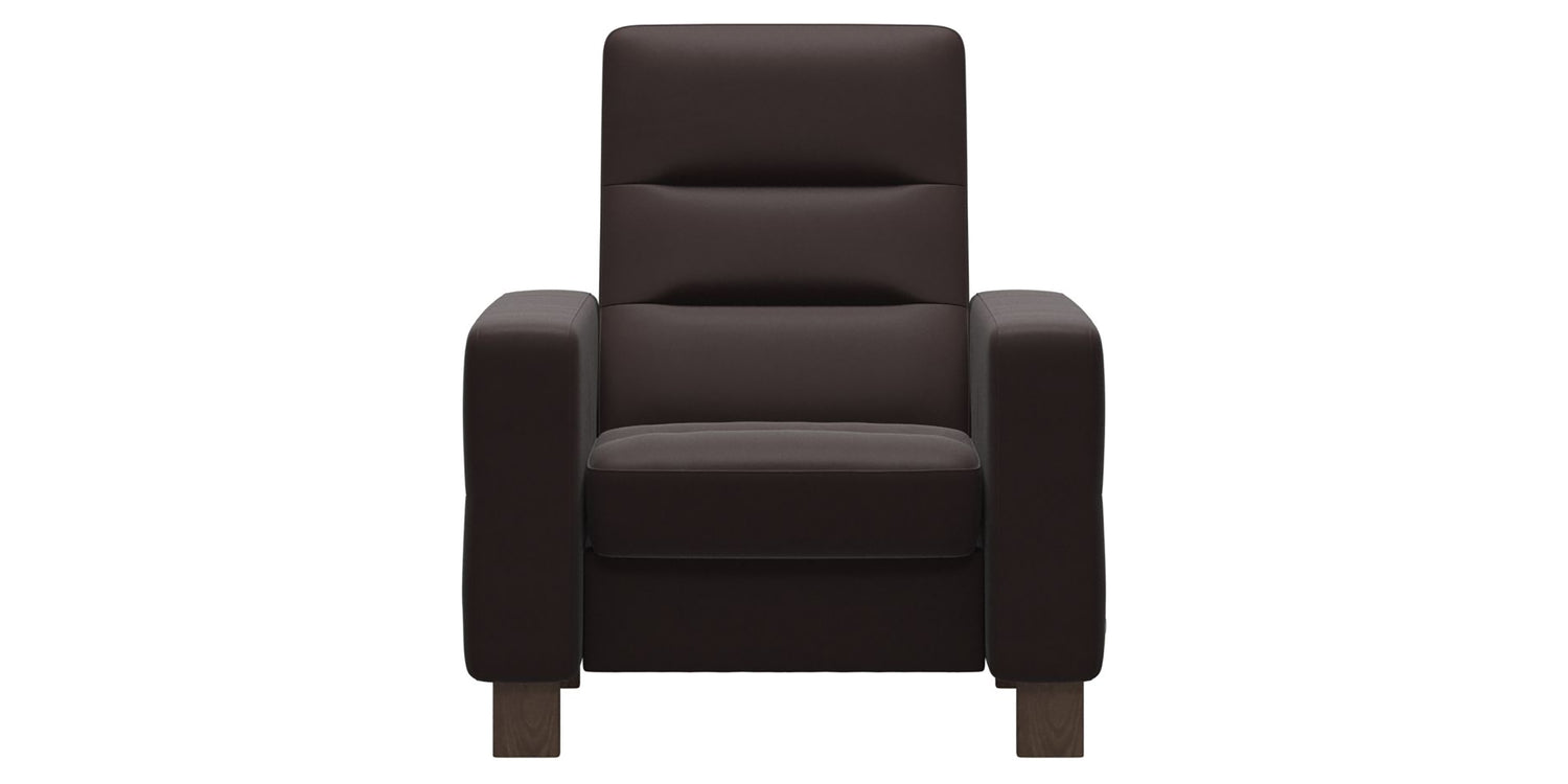 Paloma Leather Chocolate & Walnut Base | Stressless Wave High Back Chair | Valley Ridge Furniture