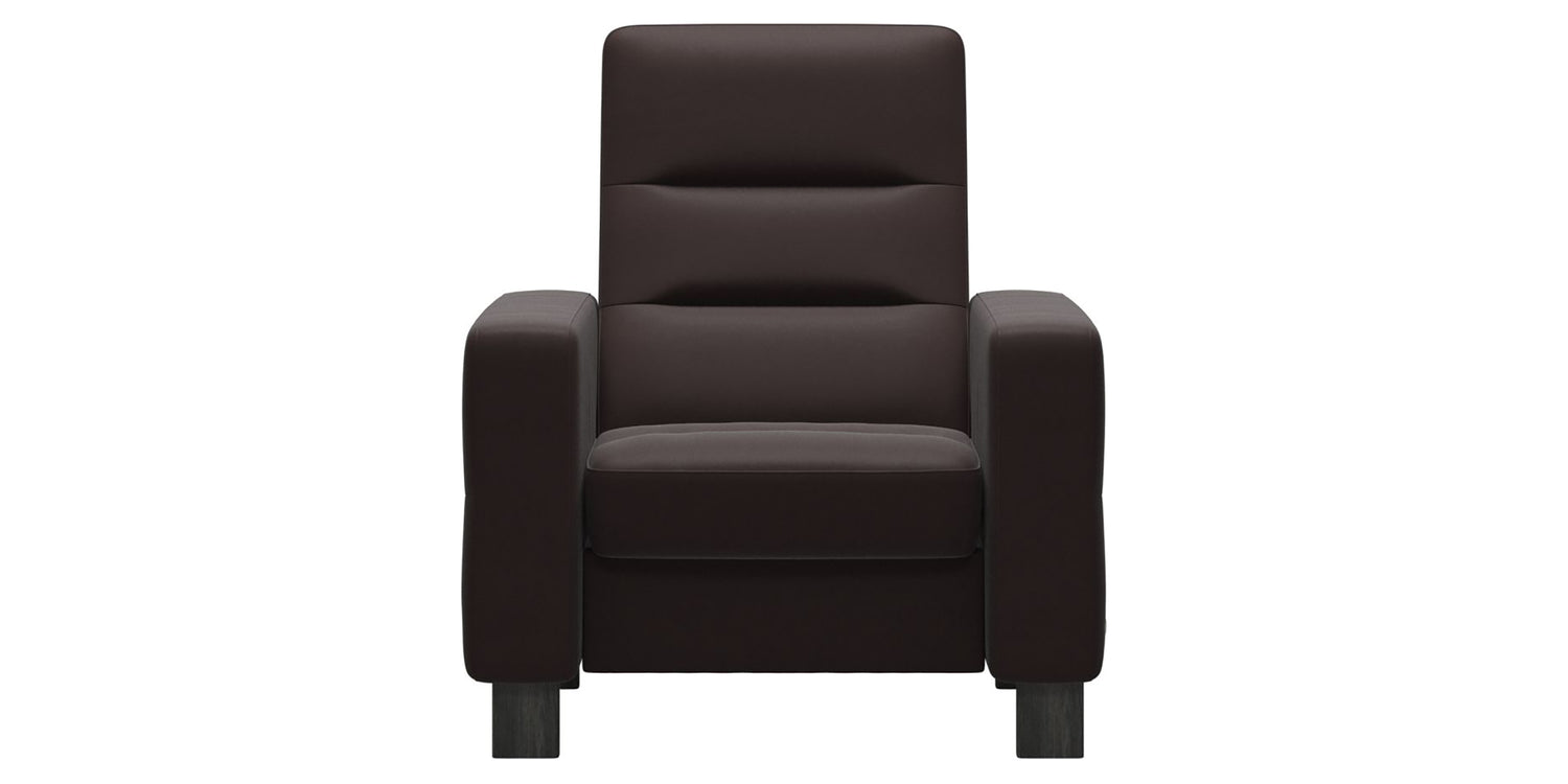 Paloma Leather Chocolate & Grey Base | Stressless Wave High Back Chair | Valley Ridge Furniture