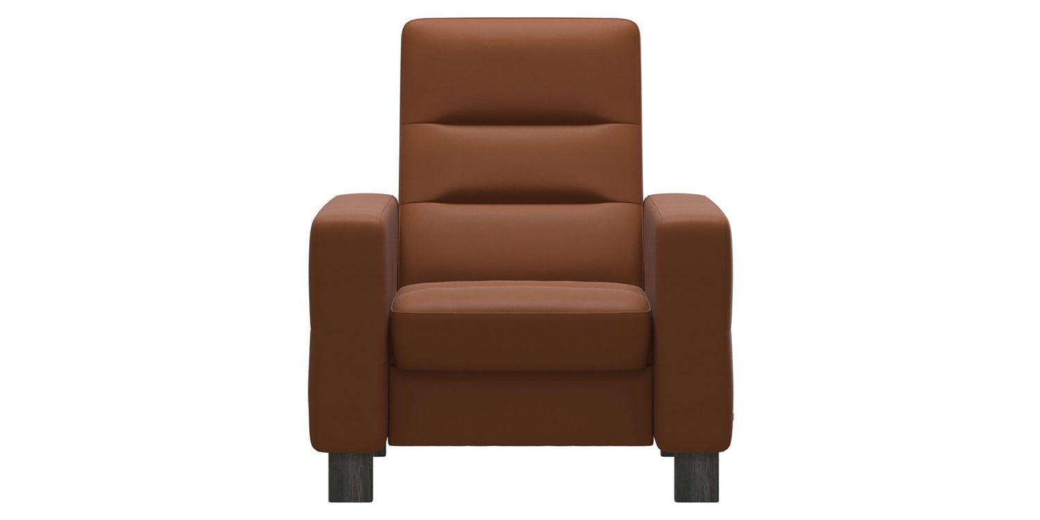 Paloma Leather New Cognac & Grey Base | Stressless Wave High Back Chair | Valley Ridge Furniture