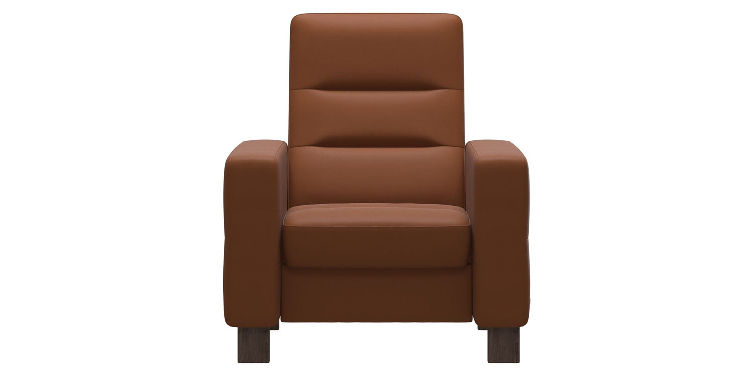 Paloma Leather New Cognac & Wenge Base | Stressless Wave High Back Chair | Valley Ridge Furniture