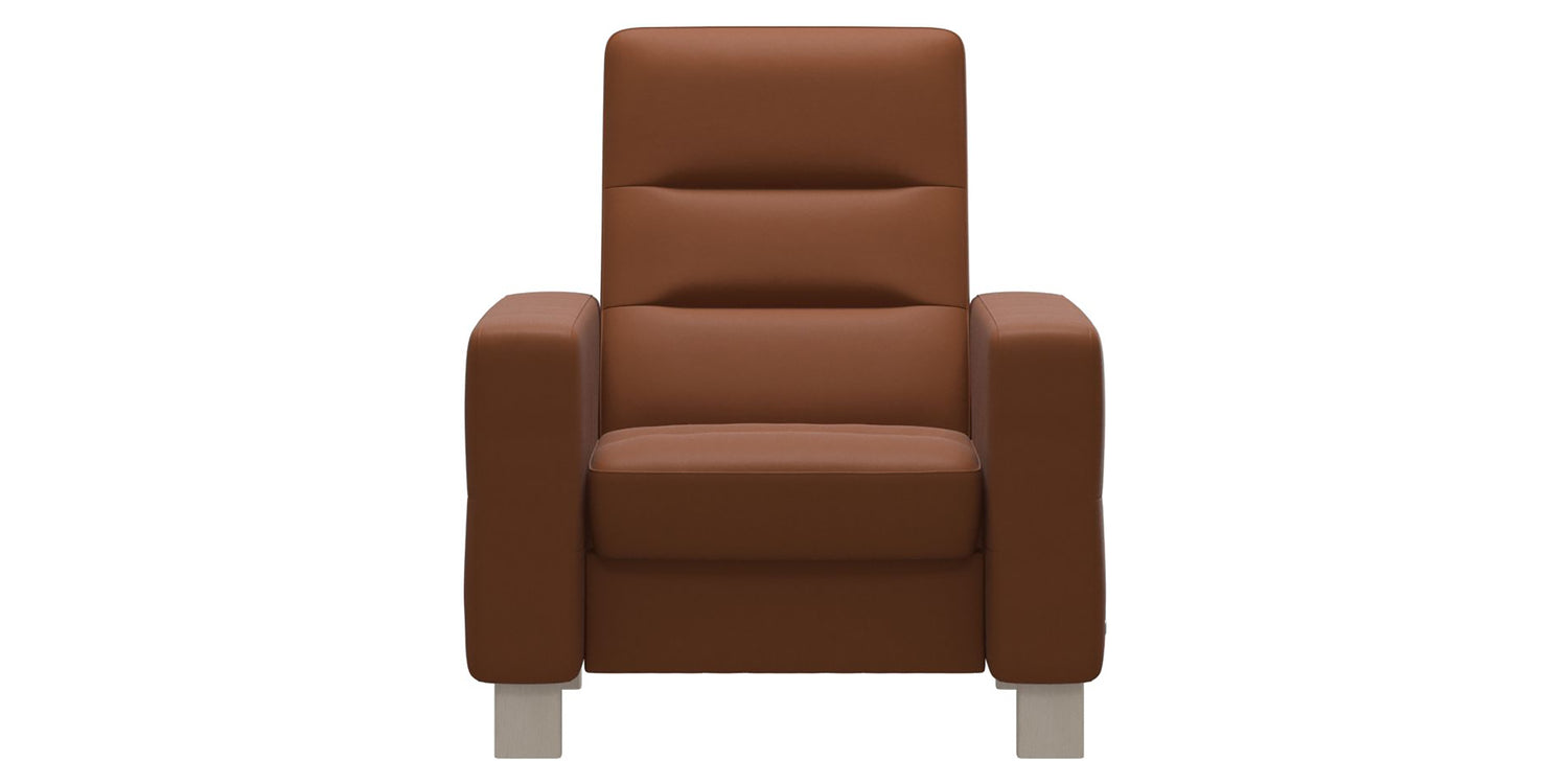 Paloma Leather New Cognac & Whitewash Base | Stressless Wave High Back Chair | Valley Ridge Furniture