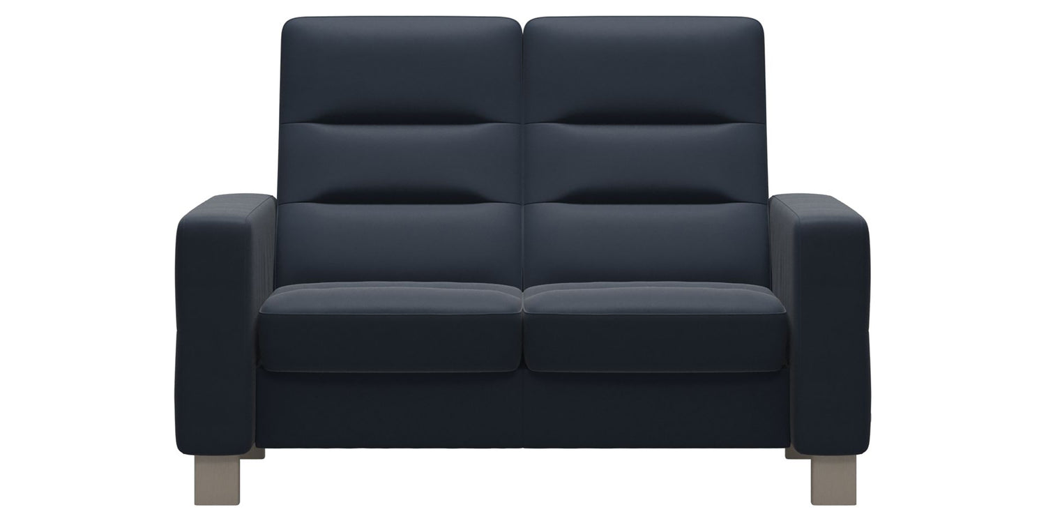 Paloma Leather Oxford Blue & Whitewash Base | Stressless Wave 2-Seater High Back Sofa | Valley Ridge Furniture
