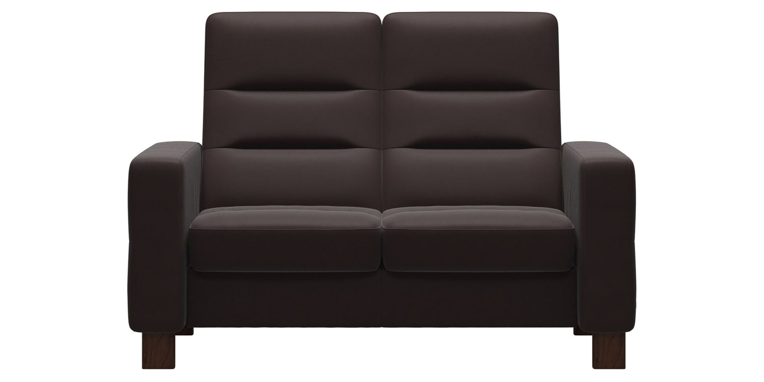 Paloma Leather Chocolate & Brown Base | Stressless Wave 2-Seater High Back Sofa | Valley Ridge Furniture