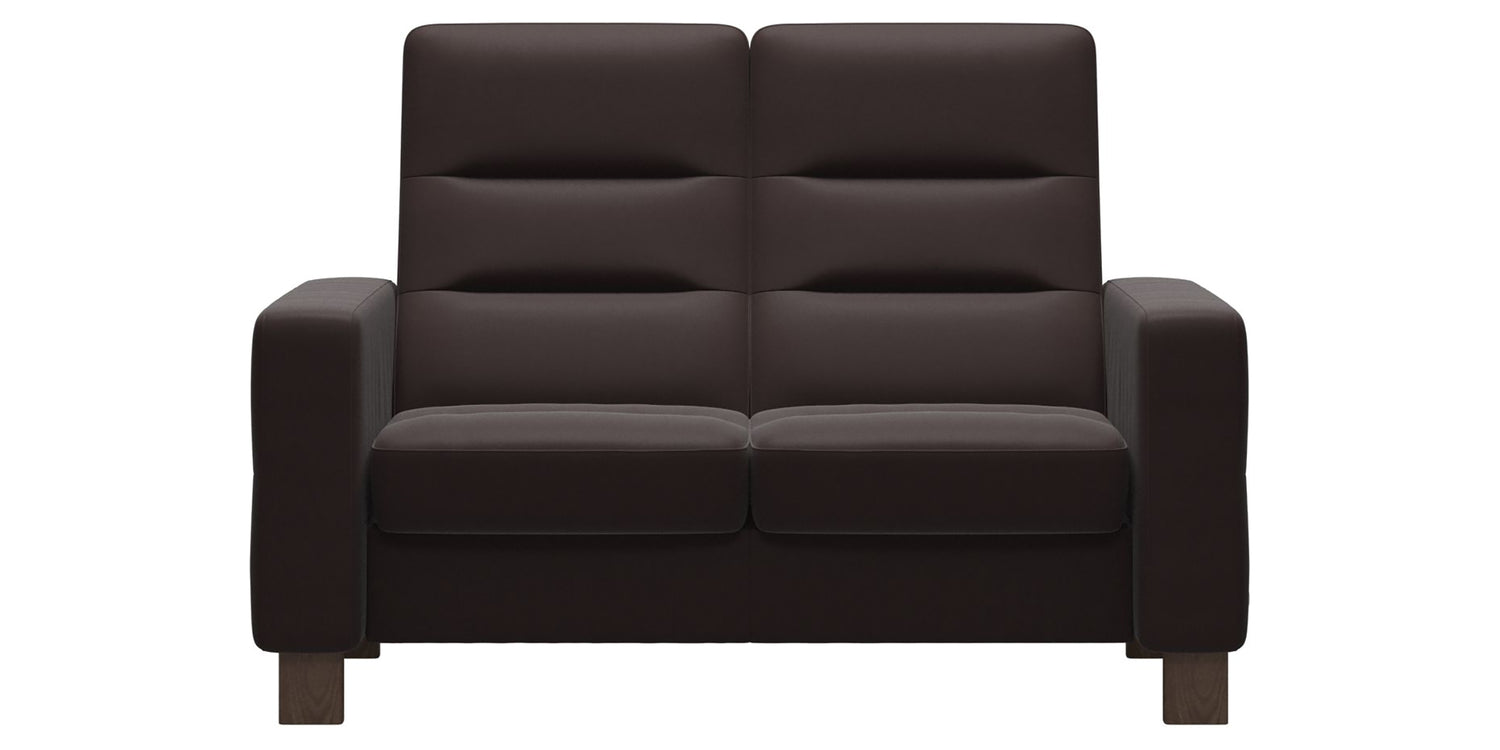 Paloma Leather Chocolate & Walnut Base | Stressless Wave 2-Seater High Back Sofa | Valley Ridge Furniture