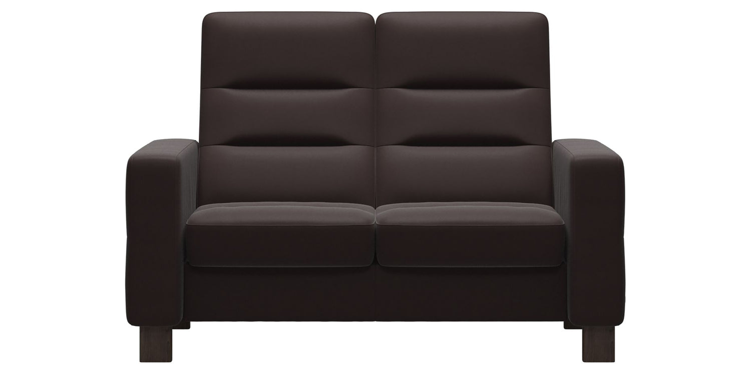 Paloma Leather Chocolate & Wenge Base | Stressless Wave 2-Seater High Back Sofa | Valley Ridge Furniture