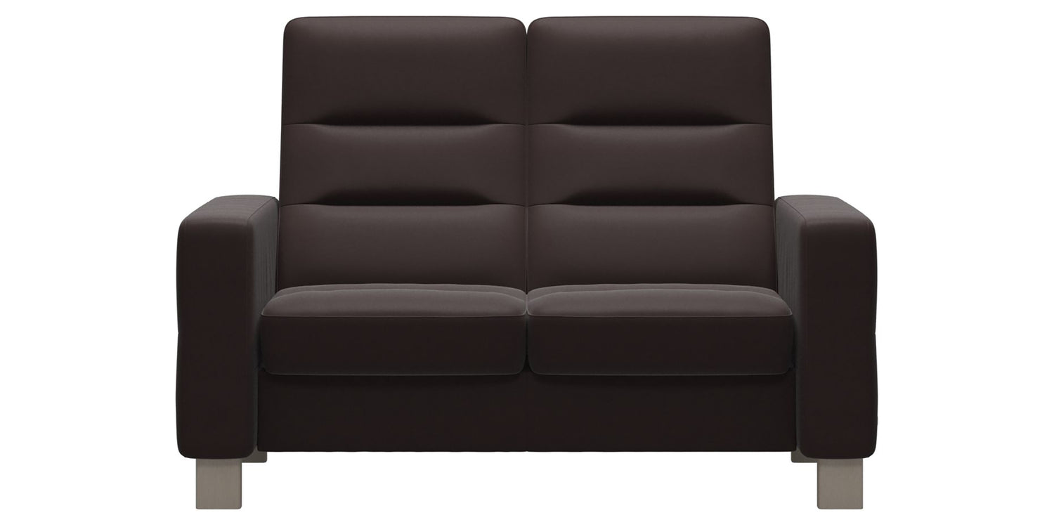 Paloma Leather Chocolate & Whitewash Base | Stressless Wave 2-Seater High Back Sofa | Valley Ridge Furniture