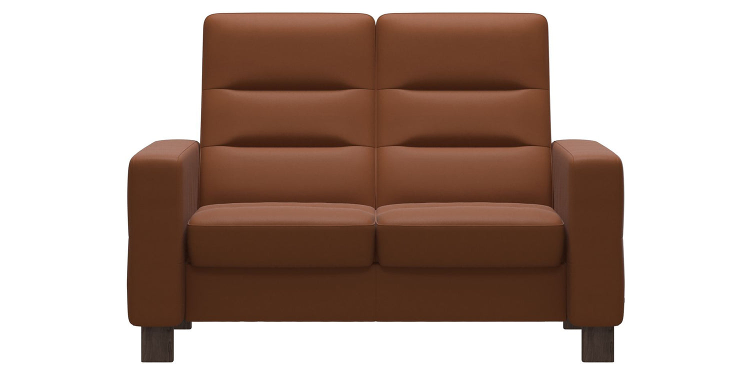 Paloma Leather New Cognac & Wenge Base | Stressless Wave 2-Seater High Back Sofa | Valley Ridge Furniture