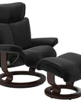 Paloma Leather Black S/M/L and Brown Base | Stressless Magic Classic Recliner | Valley Ridge Furniture