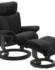 Paloma Leather Black S/M/L and Grey Base | Stressless Magic Classic Recliner | Valley Ridge Furniture