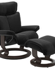 Paloma Leather Black S/M/L and Wenge Base | Stressless Magic Classic Recliner | Valley Ridge Furniture