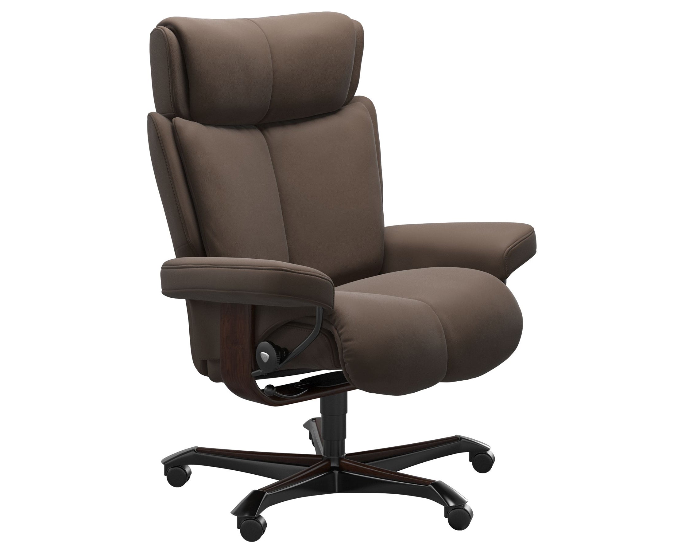 Paloma Leather Espresso M and Brown Base | Stressless Magic Home Office Chair | Valley Ridge Furniture