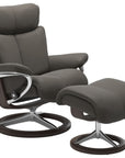 Paloma Leather Metal Grey S/M/L and Wenge Base | Stressless Magic Signature Recliner | Valley Ridge Furniture