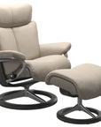 Paloma Leather Fog S/M/L and Grey Base | Stressless Magic Signature Recliner | Valley Ridge Furniture