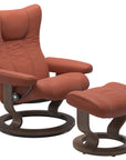 Paloma Leather Henna S/M/L and Walnut Base | Stressless Wing Classic Recliner | Valley Ridge Furniture
