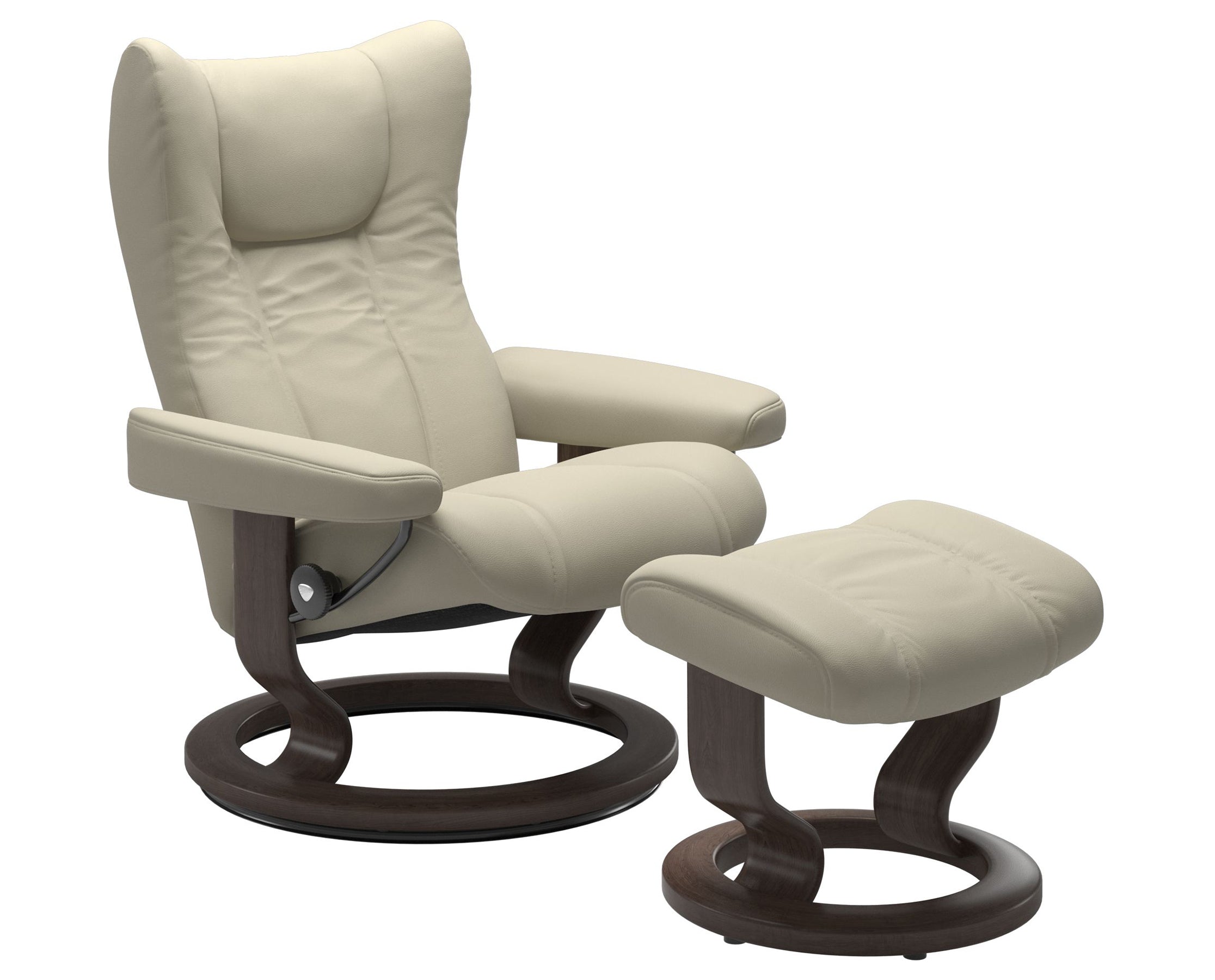 Paloma Leather Light Grey S/M/L and Wenge Base | Stressless Wing Classic Recliner | Valley Ridge Furniture