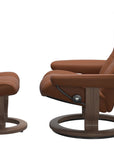 Paloma Leather New Cognac S & Walnut Base | Stressless Wing Classic Recliner | Valley Ridge Furniture