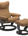 Paloma Leather Taupe S/M/L and Grey Base | Stressless Wing Classic Recliner | Valley Ridge Furniture