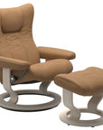 Paloma Leather Taupe S/M/L and Whitewash Base | Stressless Wing Classic Recliner | Valley Ridge Furniture