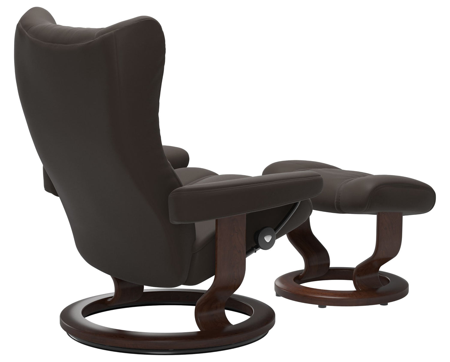 Paloma Leather Chestnut S & Brown Base | Stressless Wing Classic Recliner | Valley Ridge Furniture