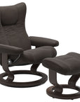 Paloma Leather Chestnut S/M/L and Wenge Base | Stressless Wing Classic Recliner | Valley Ridge Furniture