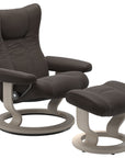 Paloma Leather Chestnut S/M/L and Whitewash Base | Stressless Wing Classic Recliner | Valley Ridge Furniture