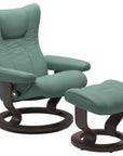 Paloma Leather Aqua Green S/M/L and Wenge Base | Stressless Wing Classic Recliner | Valley Ridge Furniture