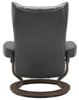 Pioneer Leather Grey M & Walnut Base | Stressless Wing Classic Recliner | Valley Ridge Furniture